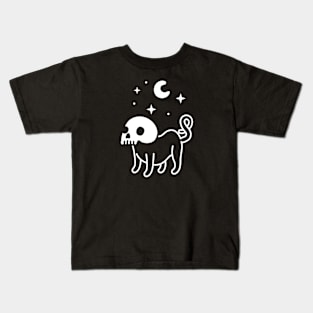 Skull Cat Night Kids T-Shirt